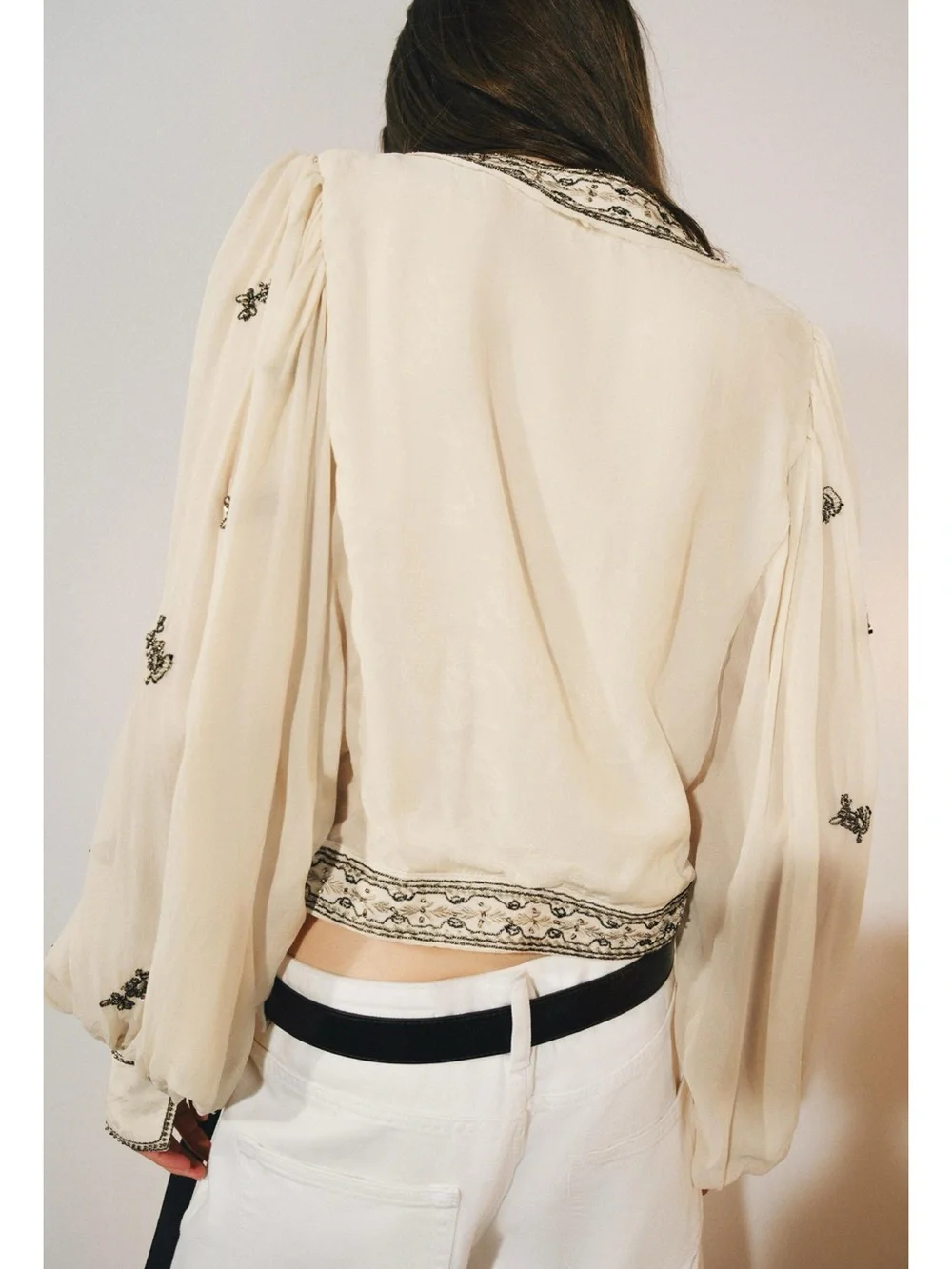 Zara BEAD EMBROIDERED BLOUSE ZW COLLECTION